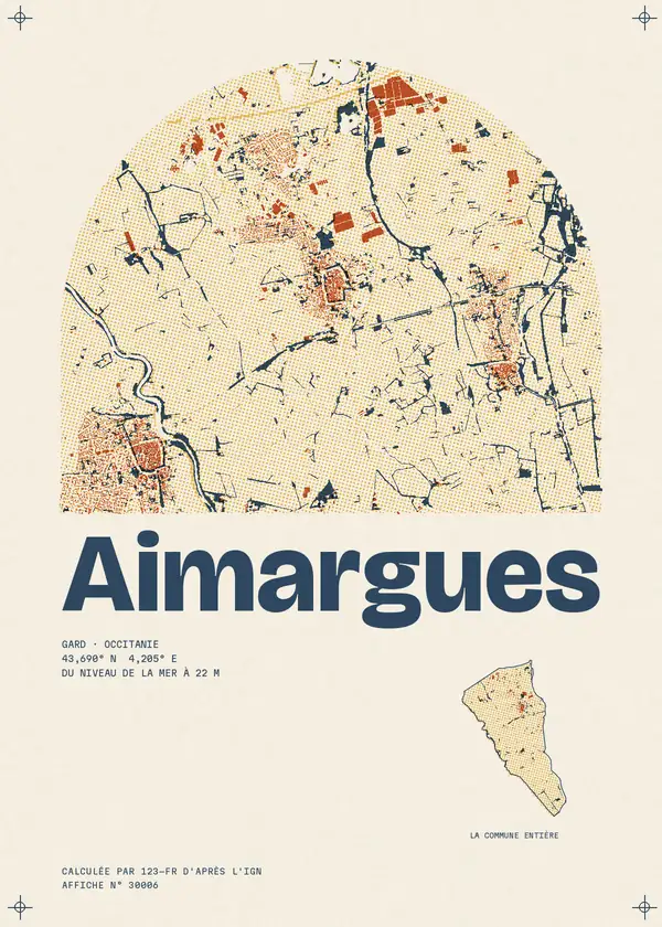 Affiche de Aimargues, calculée par 123-fr d'après l'IGN