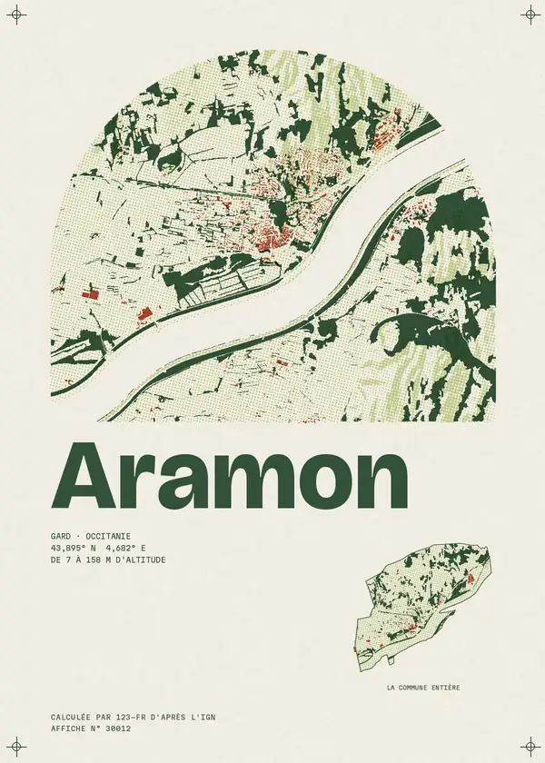 Affiche de Aramon, calculée par 123-fr d'après l'IGN