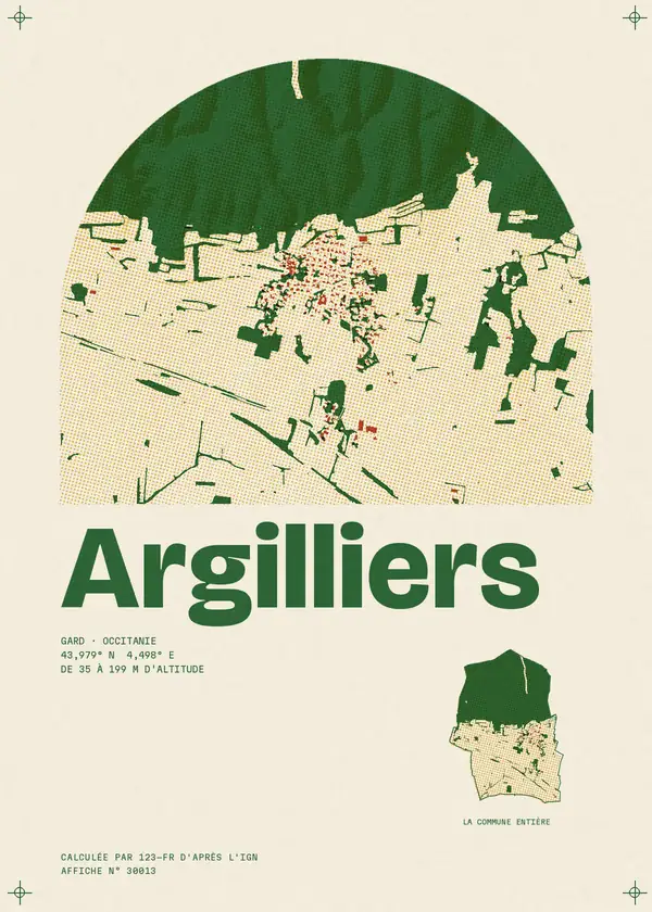 Affiche de Argilliers, calculée par 123-fr d'après l'IGN