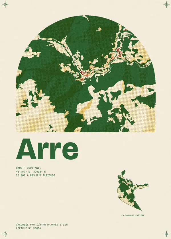 Affiche de Arre, calculée par 123-fr d'après l'IGN