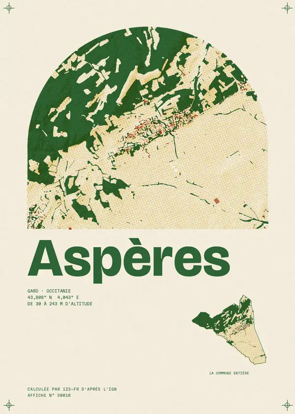 Affiche de Aspères, calculée par 123-fr d'après l'IGN
