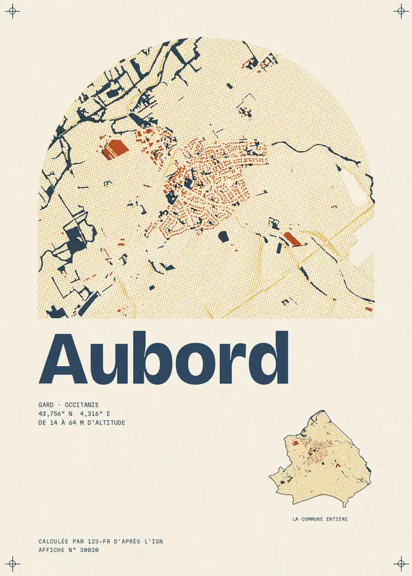 Affiche de Aubord, calculée par 123-fr d'après l'IGN