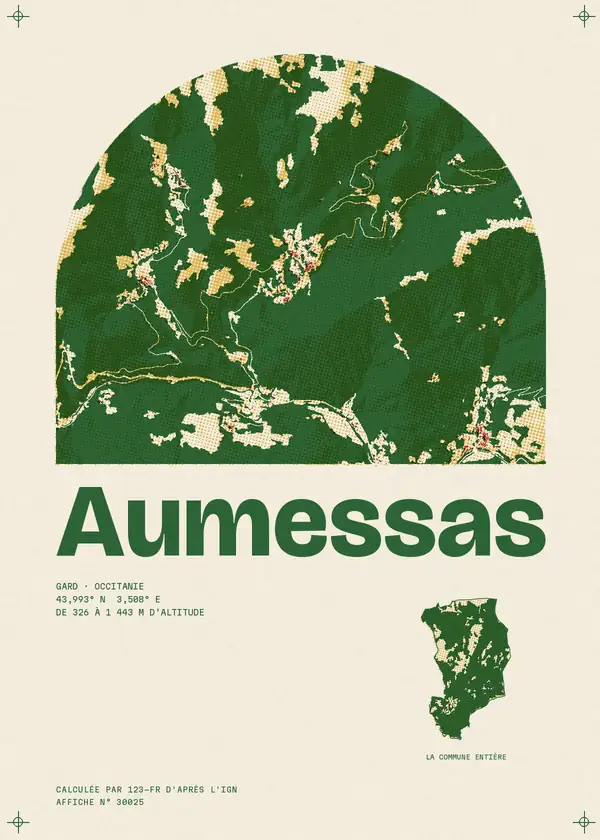 Affiche de Aumessas, calculée par 123-fr d'après l'IGN