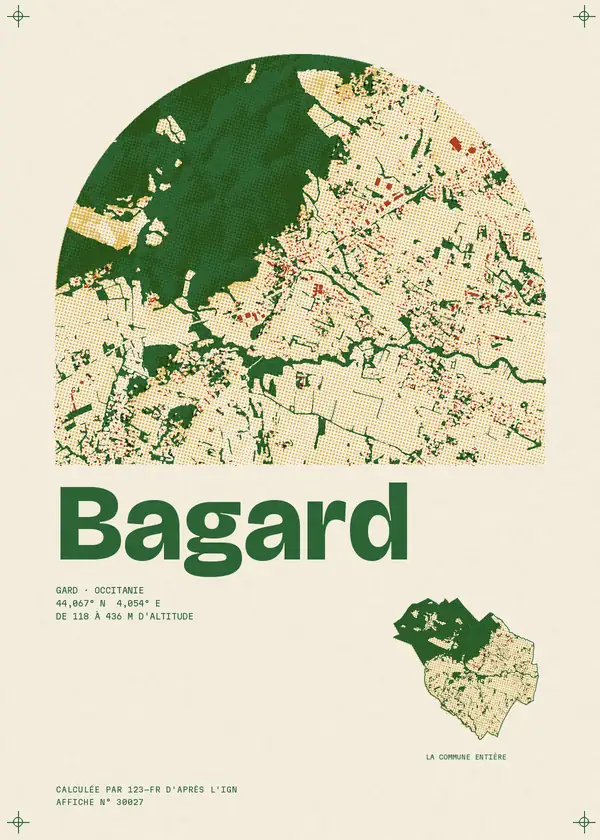 Affiche de Bagard, calculée par 123-fr d'après l'IGN