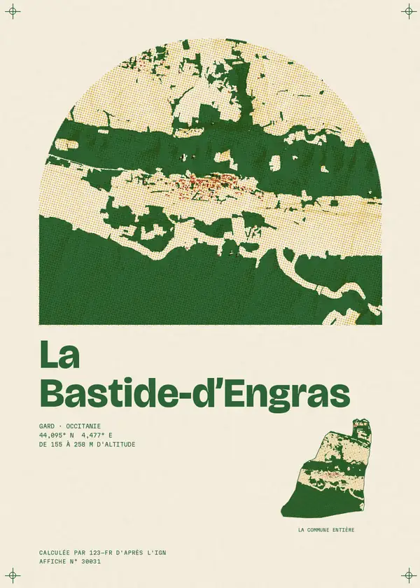 Affiche de La Bastide-d'Engras, calculée par 123-fr d'après l'IGN