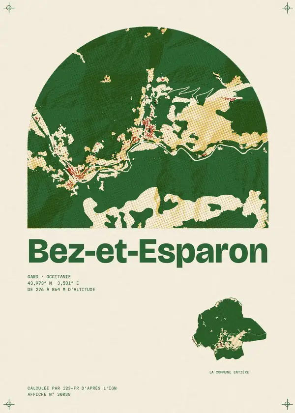 Affiche de Bez-et-Esparon, calculée par 123-fr d'après l'IGN