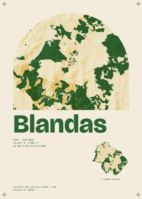 Affiche de Blandas, calculée par 123-fr d'après l'IGN