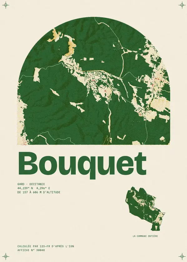 Affiche de Bouquet, calculée par 123-fr d'après l'IGN