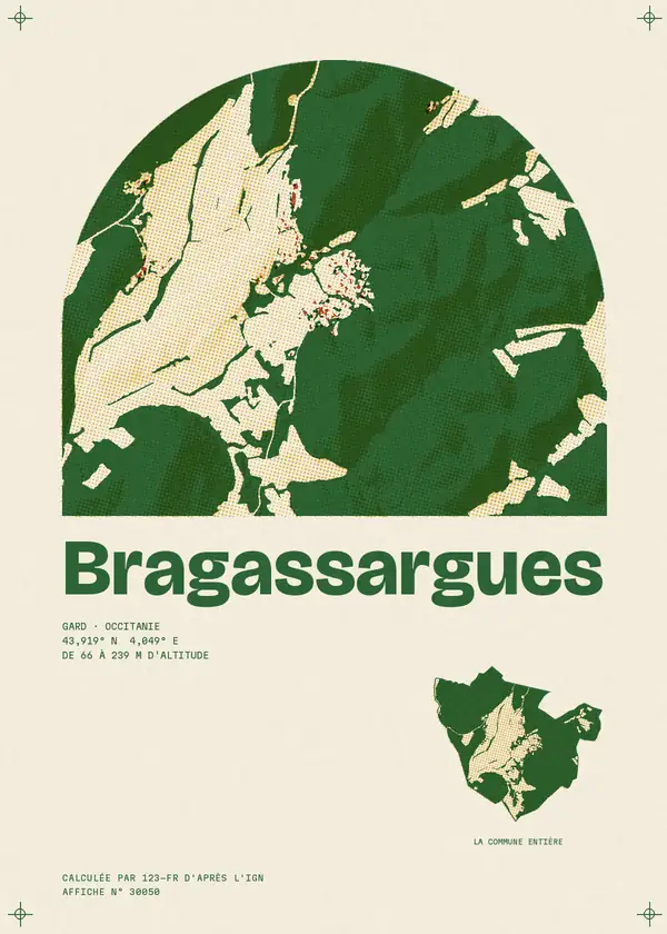 Affiche de Bragassargues, calculée par 123-fr d'après l'IGN