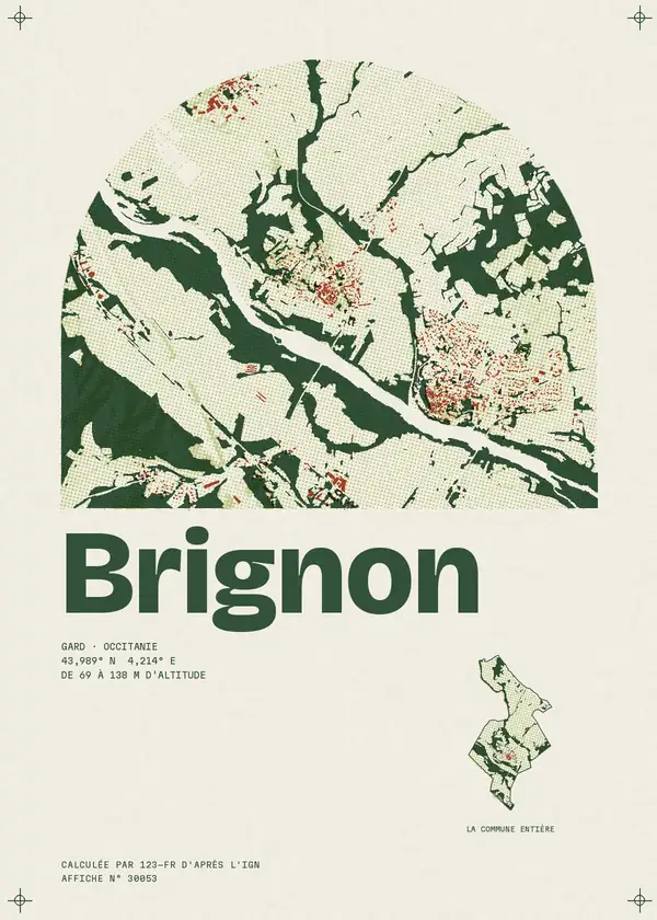 Affiche de Brignon, calculée par 123-fr d'après l'IGN