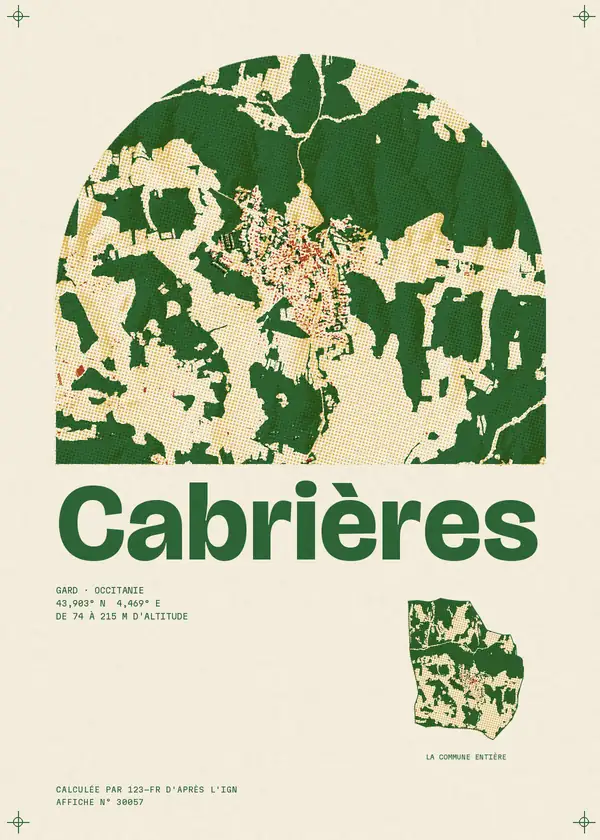 Affiche de Cabrières, calculée par 123-fr d'après l'IGN