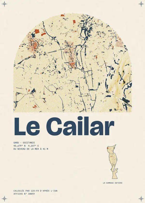 Affiche de Le Cailar, calculée par 123-fr d'après l'IGN
