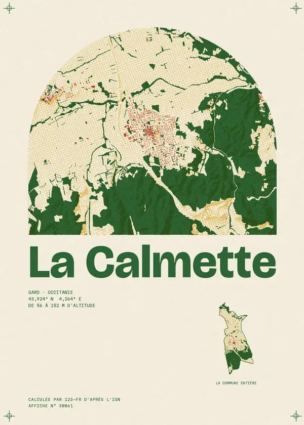 Affiche de La Calmette, calculée par 123-fr d'après l'IGN