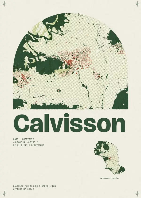 Affiche de Calvisson, calculée par 123-fr d'après l'IGN