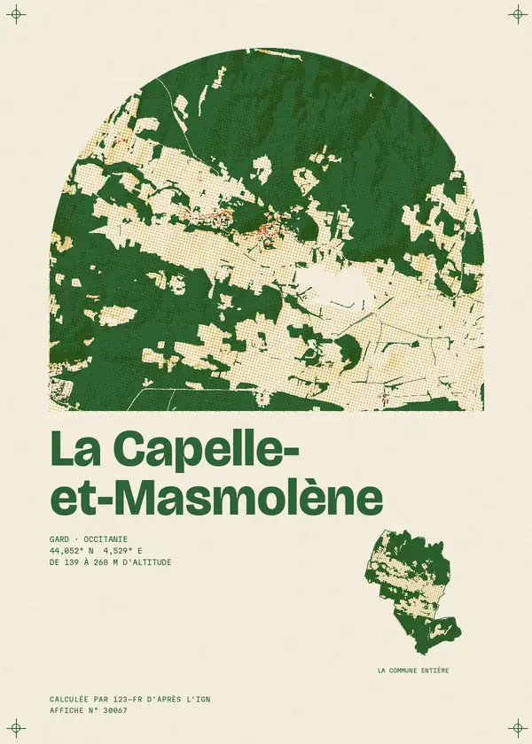 Affiche de La Capelle-et-Masmolène, calculée par 123-fr d'après l'IGN