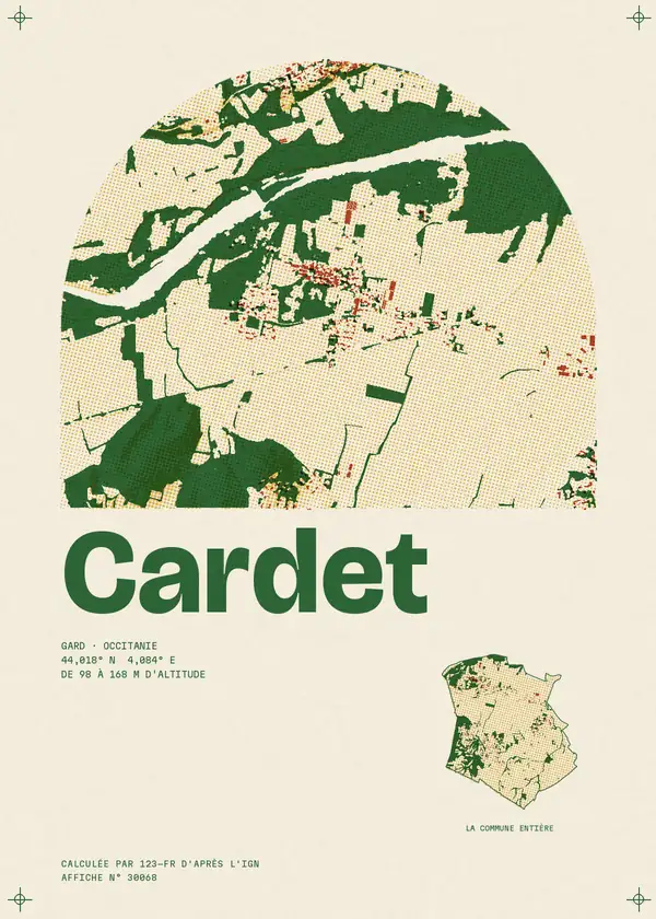 Affiche de Cardet, calculée par 123-fr d'après l'IGN