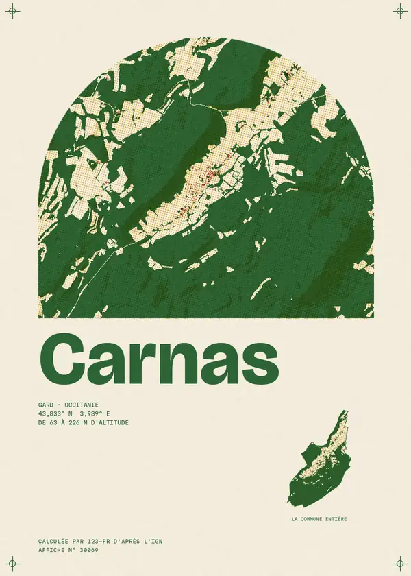Affiche de Carnas, calculée par 123-fr d'après l'IGN
