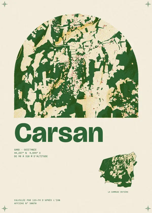 Affiche de Carsan, calculée par 123-fr d'après l'IGN