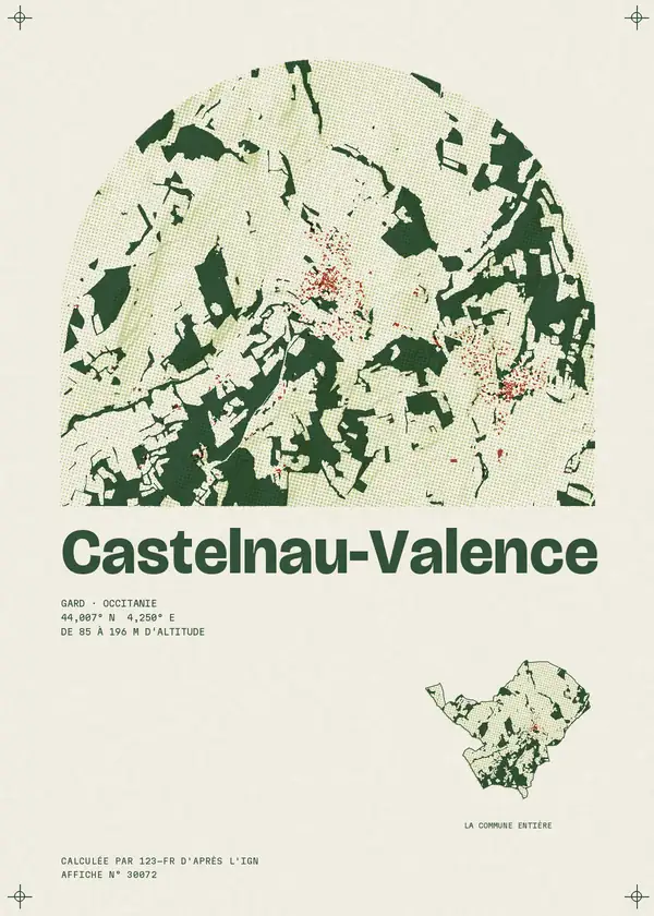 Affiche de Castelnau-Valence, calculée par 123-fr d'après l'IGN