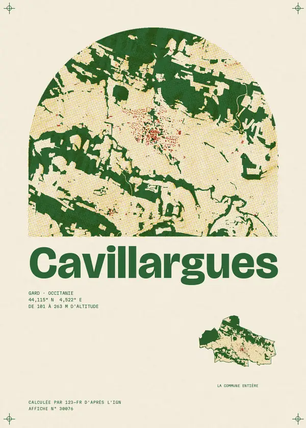 Affiche de Cavillargues, calculée par 123-fr d'après l'IGN