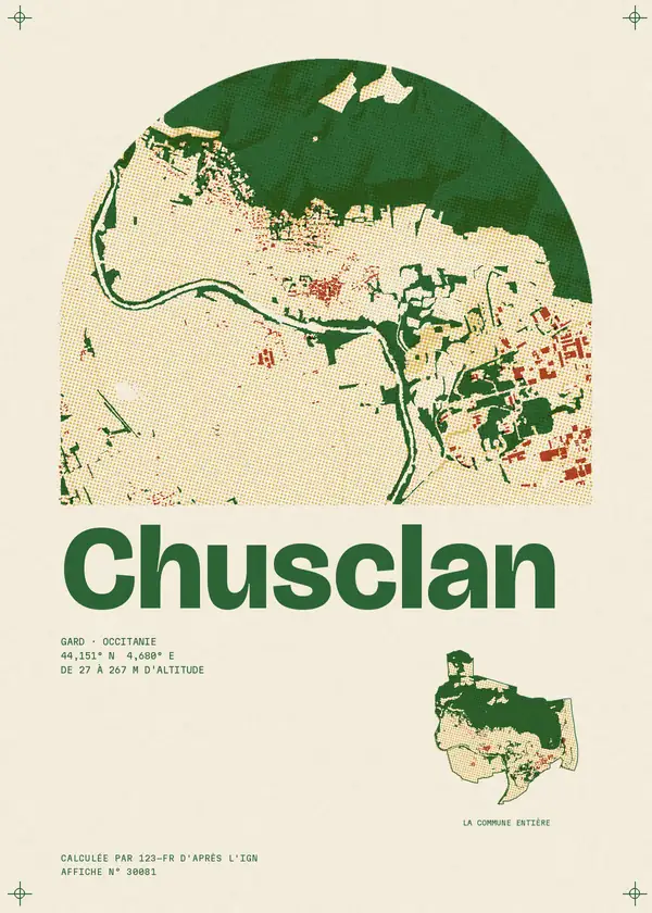 Affiche de Chusclan, calculée par 123-fr d'après l'IGN