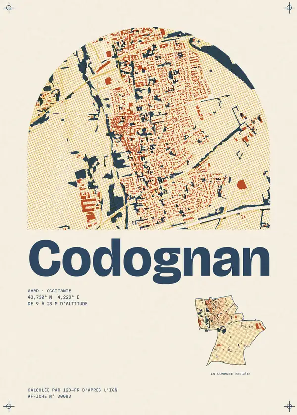 Affiche de Codognan, calculée par 123-fr d'après l'IGN