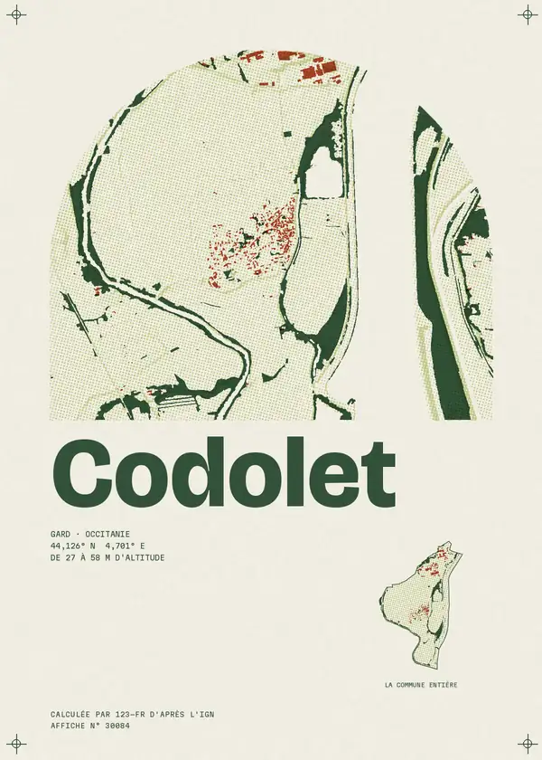 Affiche de Codolet, calculée par 123-fr d'après l'IGN