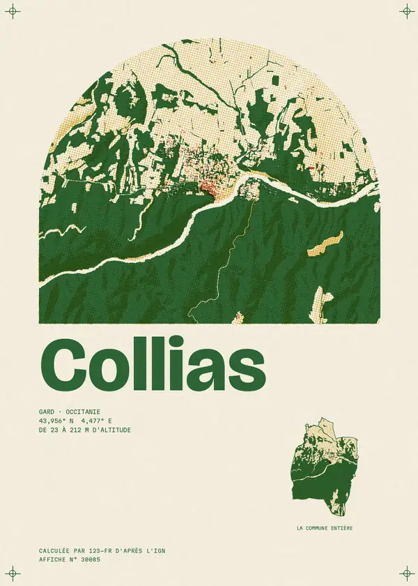 Affiche de Collias, calculée par 123-fr d'après l'IGN