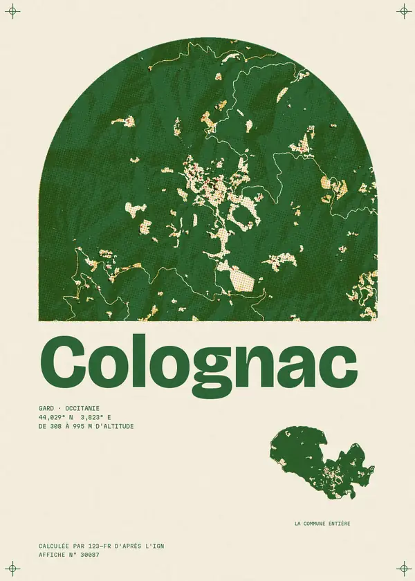 Affiche de Colognac, calculée par 123-fr d'après l'IGN