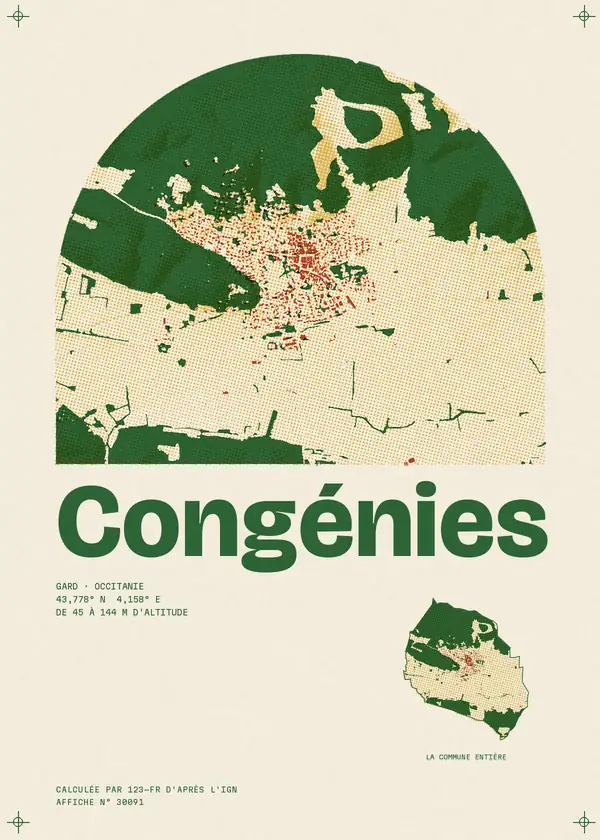 Affiche de Congénies, calculée par 123-fr d'après l'IGN
