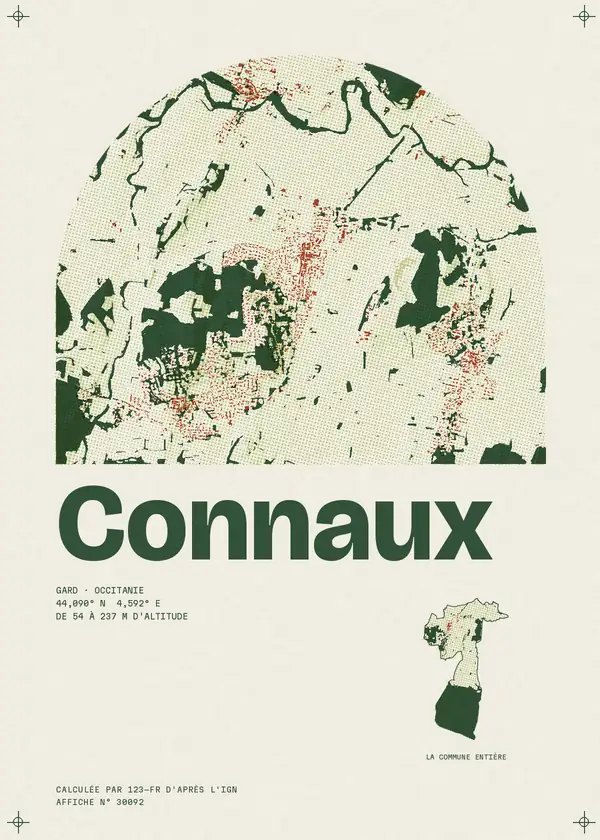 Affiche de Connaux, calculée par 123-fr d'après l'IGN