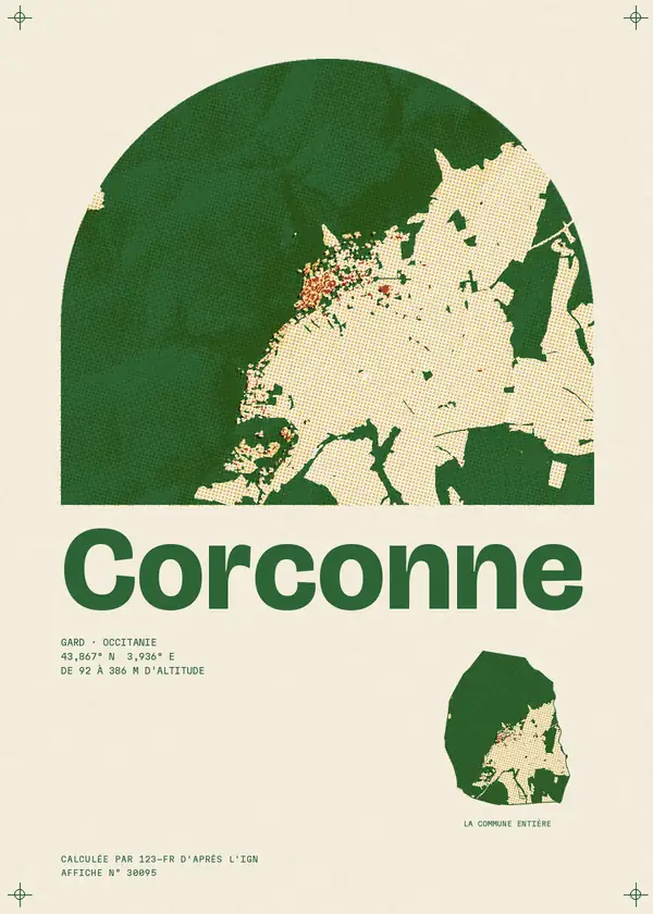 Affiche de Corconne, calculée par 123-fr d'après l'IGN