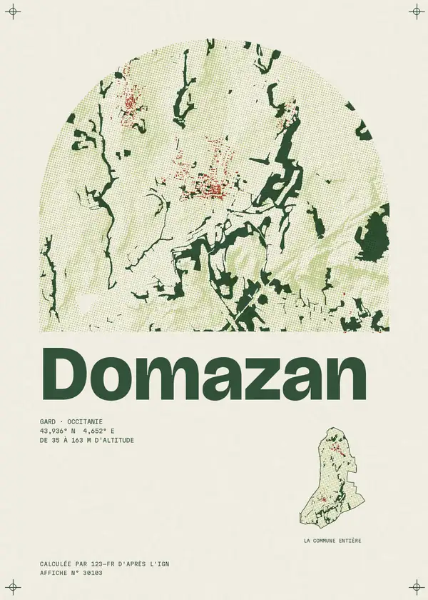 Affiche de Domazan, calculée par 123-fr d'après l'IGN