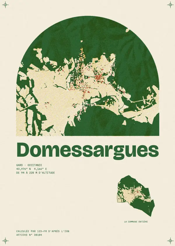 Affiche de Domessargues, calculée par 123-fr d'après l'IGN