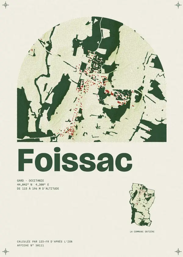 Affiche de Foissac, calculée par 123-fr d'après l'IGN