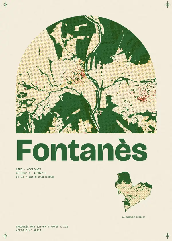 Affiche de Fontanès, calculée par 123-fr d'après l'IGN