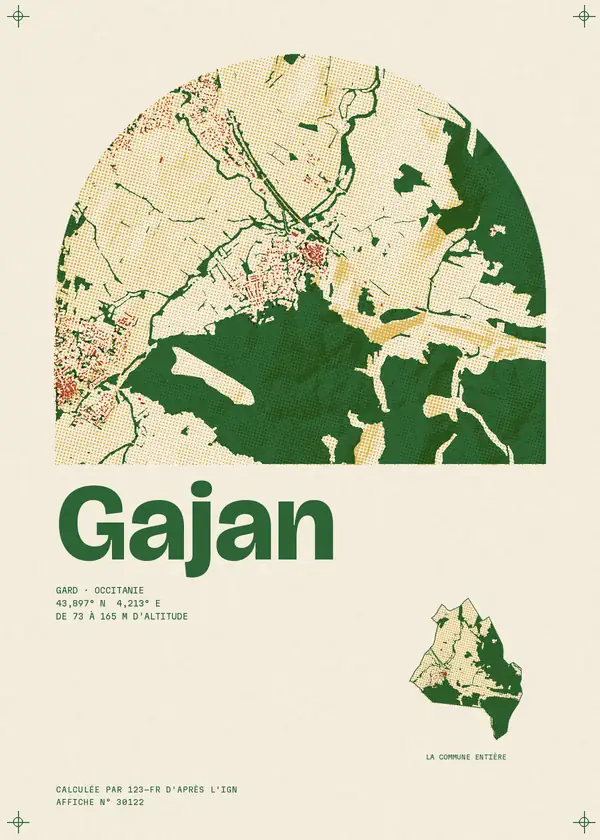 Affiche de Gajan, calculée par 123-fr d'après l'IGN