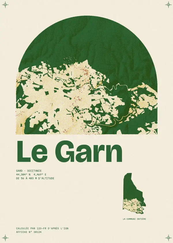 Affiche de Le Garn, calculée par 123-fr d'après l'IGN