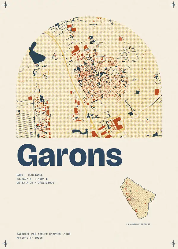 Affiche de Garons, calculée par 123-fr d'après l'IGN