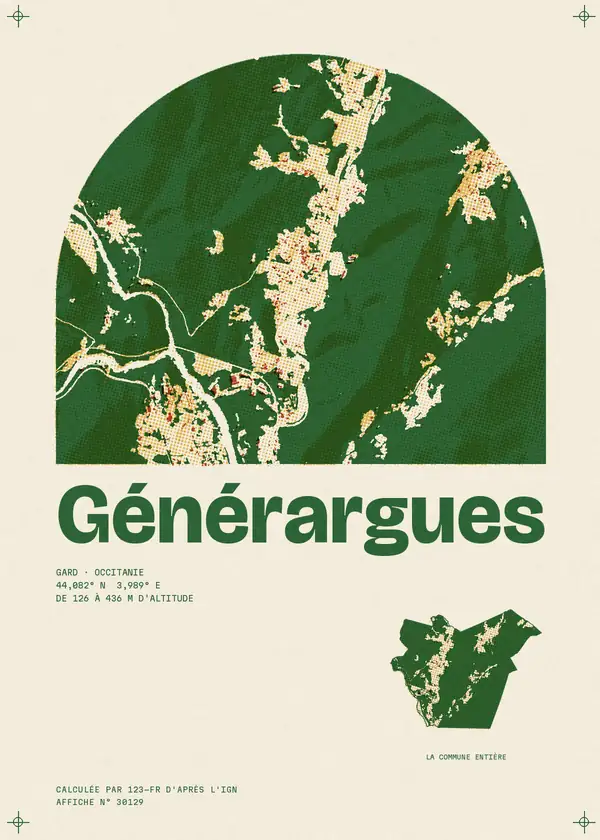 Affiche de Générargues, calculée par 123-fr d'après l'IGN