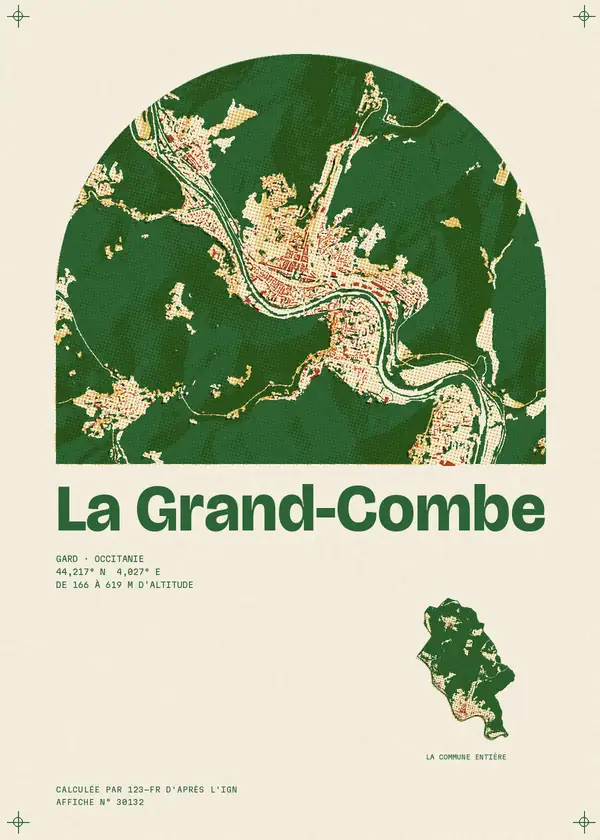 Affiche de La Grand-Combe, calculée par 123-fr d'après l'IGN