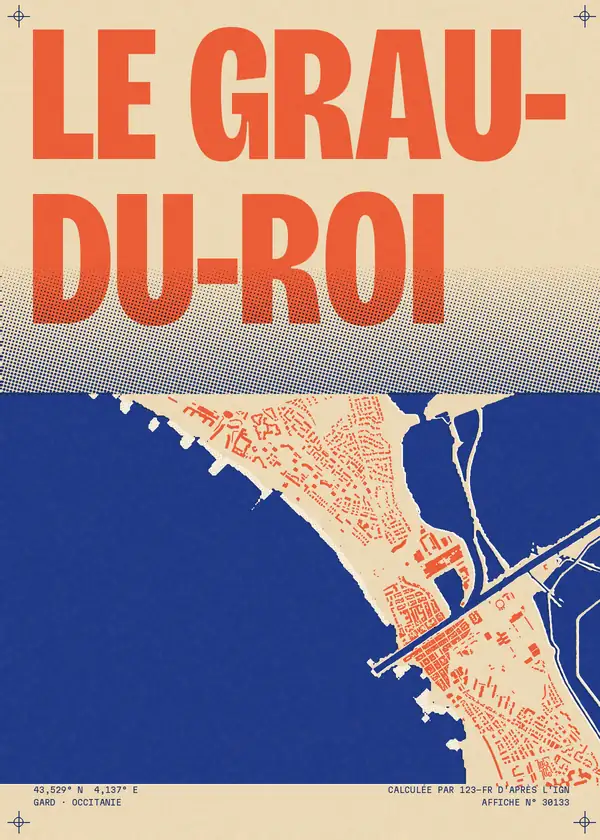 Affiche de Le Grau-du-Roi, calculée par 123-fr d'après l'IGN