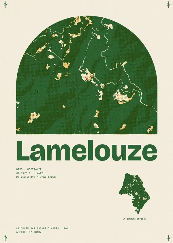 Affiche de Lamelouze, calculée par 123-fr d'après l'IGN