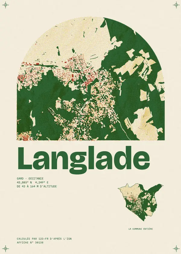 Affiche de Langlade, calculée par 123-fr d'après l'IGN