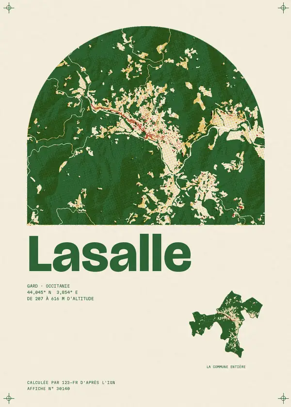 Affiche de Lasalle, calculée par 123-fr d'après l'IGN