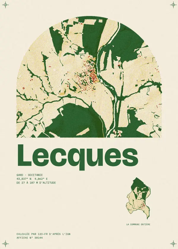 Affiche de Lecques, calculée par 123-fr d'après l'IGN