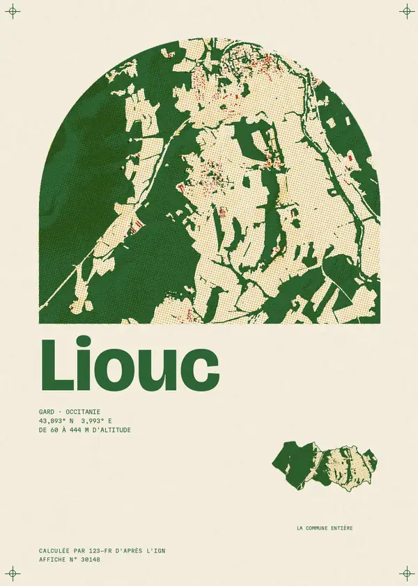 Affiche de Liouc, calculée par 123-fr d'après l'IGN