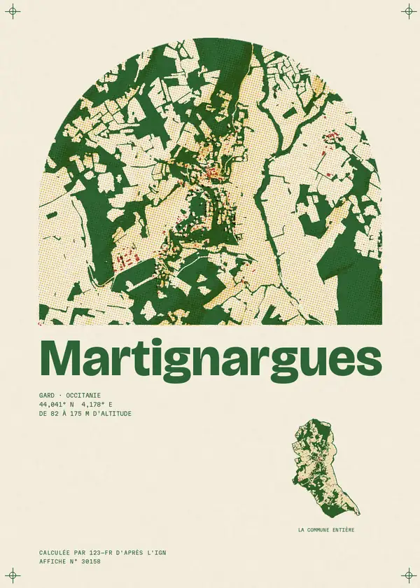 Affiche de Martignargues, calculée par 123-fr d'après l'IGN