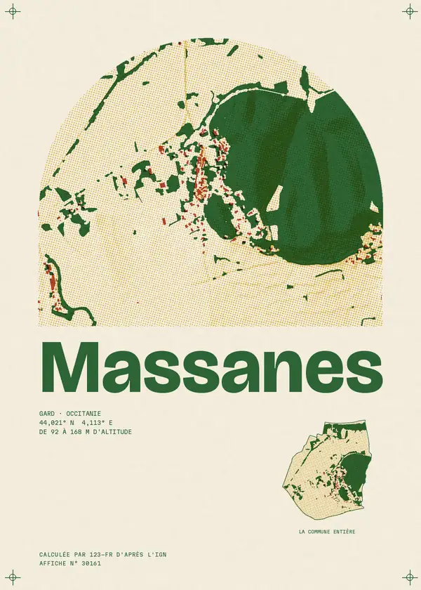 Affiche de Massanes, calculée par 123-fr d'après l'IGN
