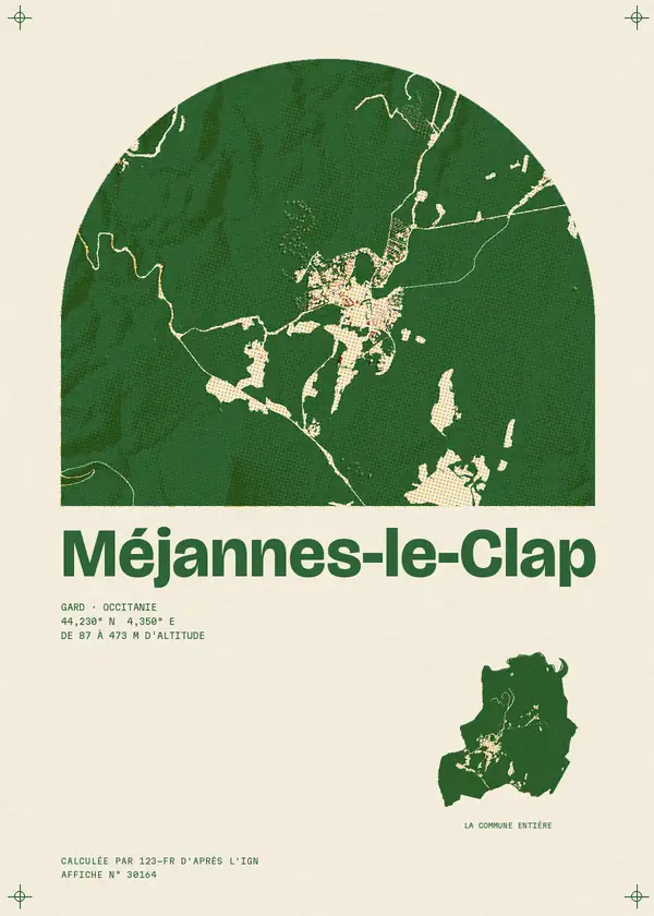 Affiche de Méjannes-le-Clap, calculée par 123-fr d'après l'IGN